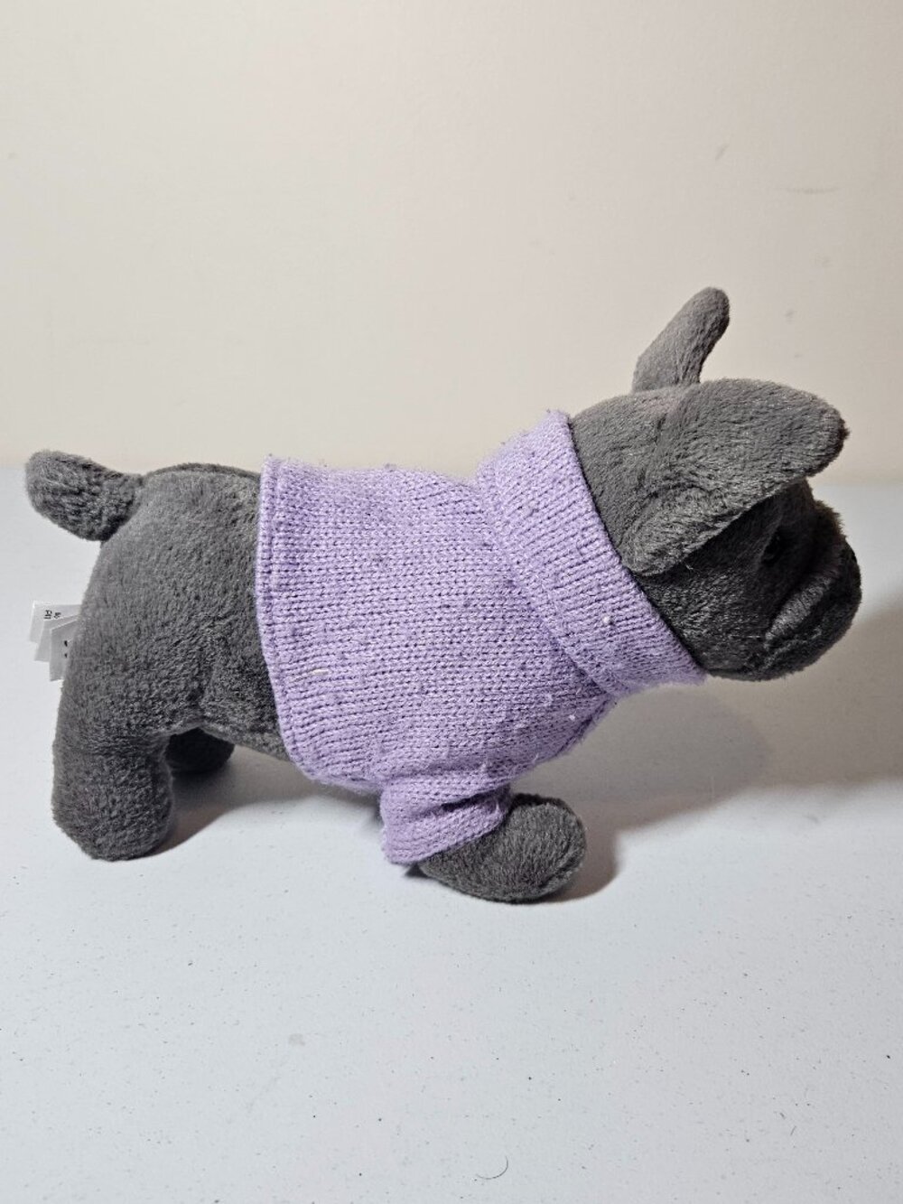 Jellycat French Bulldog Purple Sweater Size 7.5 Stuffed Plush RARE Retired HTF - Picture 2 of 7